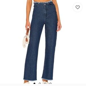 WeWoreWhat Frayed High Rise Straight Leg Jeans Size 31